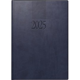 rido/idé Book Calendar Model Roma 1 (2025), 1 Page = 1 Day, A5, 416 Pages, Faux Leather Cover West, Blue