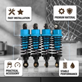 Fybida RC RC Shock Upgrades Damper Replacement Parts for TAMIYA TT‑01 TT‑02 TA05 TL‑01 TA03 MF‑01X(Blue)