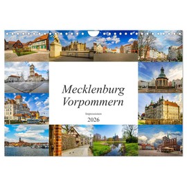 Mecklenburg Vorpommern Impressionen (Wandkalender 2026 DIN A4 quer), CALVENDO Monatskalender: Zwölf Bilder des Bundeslandes Mecklenburg Vorpommern (CALVENDO Orte)