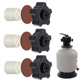 Gyinere 3 Pcs Sx180la Sand Filter Drain Cap,Sand Filter Drain Plug,Pool Sand Filter Drain Cap,Drain Cap Assembly Compatible with Series S180t, S210t, S220t, S230t S244t Sand Filters(Black)