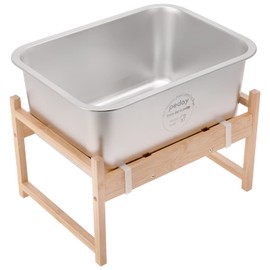 PEDAY 2.64 Gallon Raise Dog Water Bowl, Human Grade 18/8 Stainless Steel