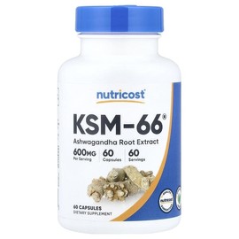 Nutricost, KSM-66®, Ashwagandha root extract, 60 capsules / Nutricost (뉴트리코스트), KSM-66®, 아슈와간다 뿌리추출물, 캡슐 60정