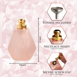 BOHO GARDEN Crystal Keepsake Urn - Wearable Small Container for Ashes, Memorial Urns Made from Real Crystal Material - includes Spoon, Stick, Funnel & Storage Box (Rose Quartz (gold))