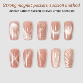 NICENEEDED 30 PCS Cat Eye Magnet, Round Small Magnet for Nails Art Cat Eye Gel Nail Polish Magnet Tools, Magnets Sticks Tools for Cat Eye Nails Art Polish