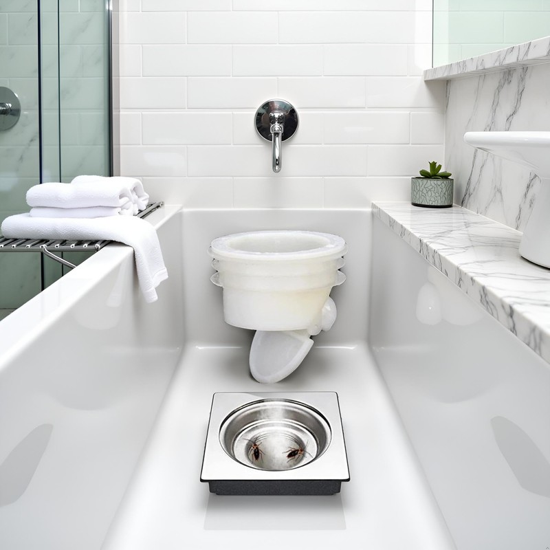 White Odor Proof Shower Floor Drain Drains Stopper One Way