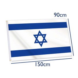 Israel Flag,3x5 FT Israeli Flag,36x60 Inch Large Digitial Double-Printed Durable 150D Thick Polyester Decorations with 2 Brass Grommet