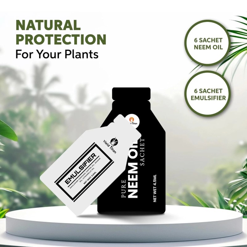 Yield Titan Neem Oil & Emulsifier Sachets (6+6) with Sprayer
