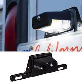 PerfecTech LED License Plate Light Waterproof 12V DC License Tag Light with Holder Drainage Hole Steel Bracket Mount ABS Housing PC Lens for Trailer Truck Pickup UTV ATV RV Boat (Chrome)