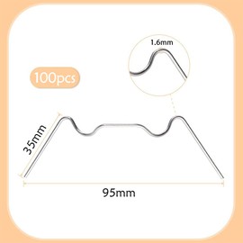 Pack of 100 Stainless Steel Greenhouse Clips, XCOZU Greenhouse Clips, Stormproof, Greenhouse Clips, Rustproof, Hollow Panel Mounting, Greenhouse Accessories, Greenhouse Clips (1.6 mm Thick)