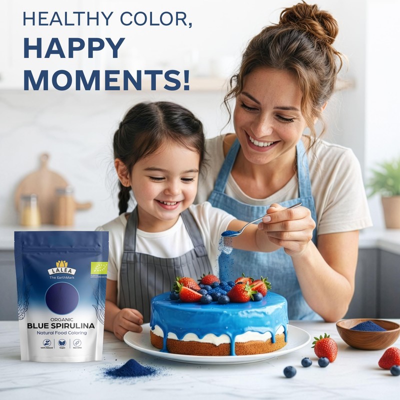 LALEA Blue Spirulina Powder 55g – Organic Blue Spirulina (Phycocyanin)