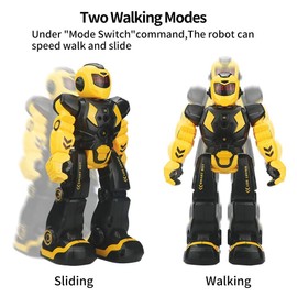 HUSAN Remote Control Robot For Kids, Intelligent Dancing Robot With Infrared Controller Toys,Programmable,Singing, and Moonwalking,Gesture Sensing Robot Kit For Childrens Entertainment (Yellow)