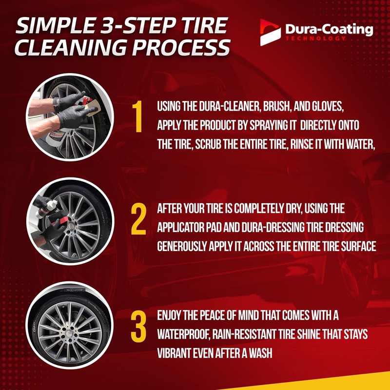 DURA-COATING TECHNOLOGY, Dressing Total Tire Kit - Single Size Car