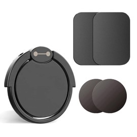 sphires Robot Phone Ring Holder Adjustable 360° Phone Grip Stand with 4 Metal Plates For Magnetic Phone Holder