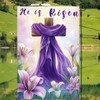 BlissYard He is Risen Garden Flag Double Sided 12x18 Inch