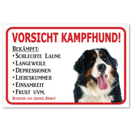 AdriLeo Warning Bernese Mountain Dog Sign 15 x 20 cm