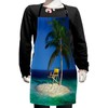 Ambesonne Seaside Apron, Chair Under a Palm Tree on a