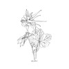 Modern Botanical Prints | Black and White Wildflowers by Ink