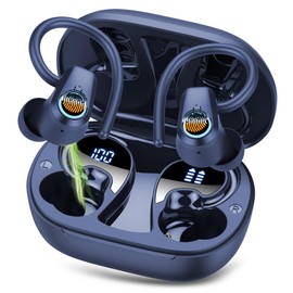 Bluetooth Headphones Sports Headphones Wireless Bluetooth 5.3 with ENC Mic, 50 Hours Hifi Stereo Deep Bass Earphones with LED Display, IP7 Waterproof Wireless Earbuds with Ear Hooks for Sports, USB-C