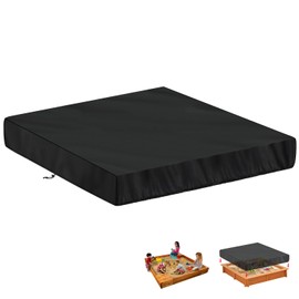 LAMUNI Sandbox Cover Square Sandpit Cover Waterproof Sand Box Cover Outdoor Sand Pit Cover Garden Sandpit Pool Cover Dustproof Sandbox Canopy Protective Cover with Elastic Band, 200x200x20cm