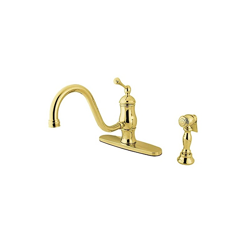 Kingston Brass KS1572BLBS Heritage Single-Handle 8" Centerset Kitchen Faucet with