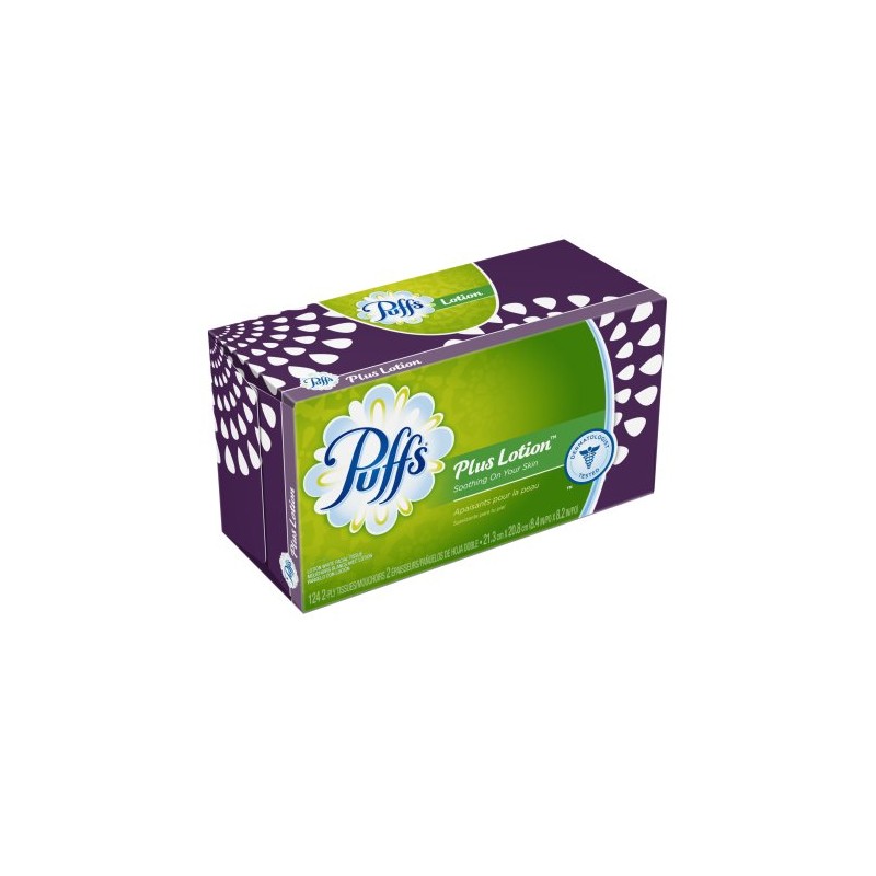 Puffs Plus Lotion Facial Tissues;124 Tissues Per Box (Pack of