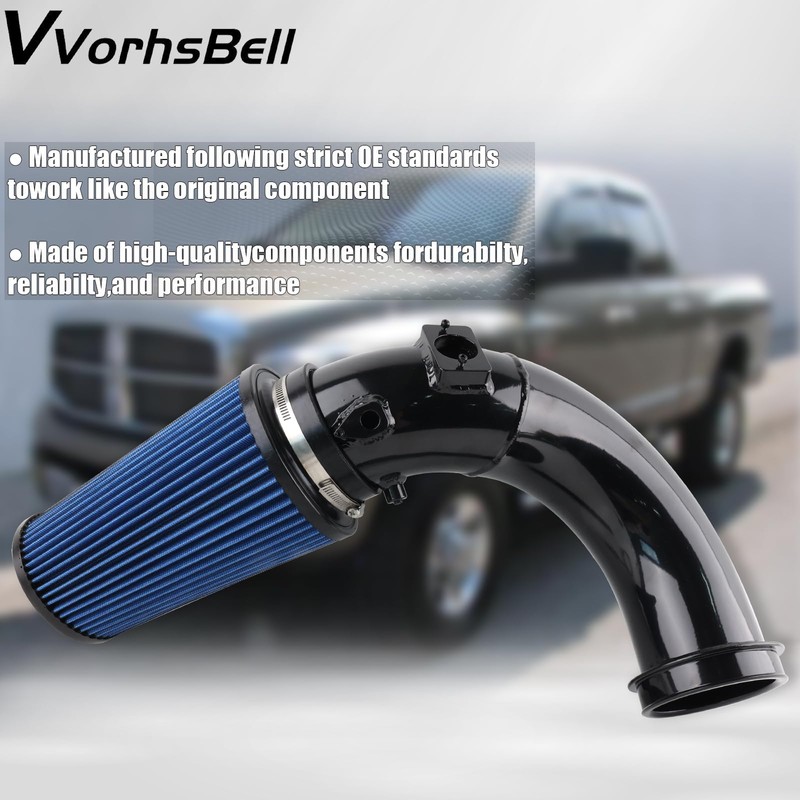 VVORHSBELL Cold Air Intake Pipe Kit w/Filter Compatible with 2007.5-2012