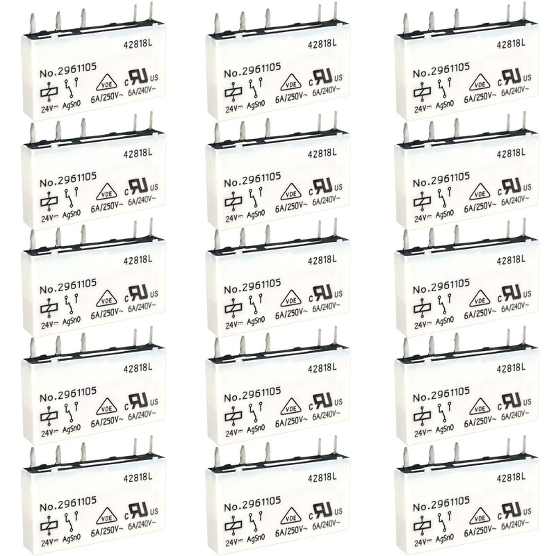 15-Pack No. 2961105 5-Pin Relay, 24V DC 6A Slim Power