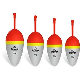 Storfisk fishing & more Hard Foam Predator Floats Set Locking Floats in Oval Shape for Pike and Perch, Size: Large