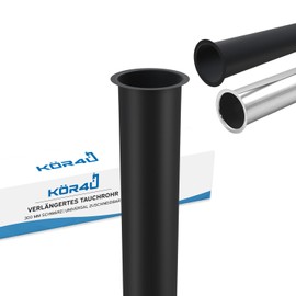 kör4u Design Immersion Pipe, Extra Long Tube 300 mm, for Siphon Cup Odour Trap, Adjustable Pipe, Includes Seals