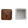 Bloomingville Marble Container with Acacia Wood Lid, White and Natural