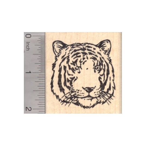 Tiger Face Rubber Stamp