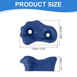 PATIKIL Rock Climbing Holds, 10 Pcs Small Climbing Rock Wall Grips Play Set Climber Attachments with Double Hole for Playground Accessory Indoor Outdoor Tree Training, Blue-B