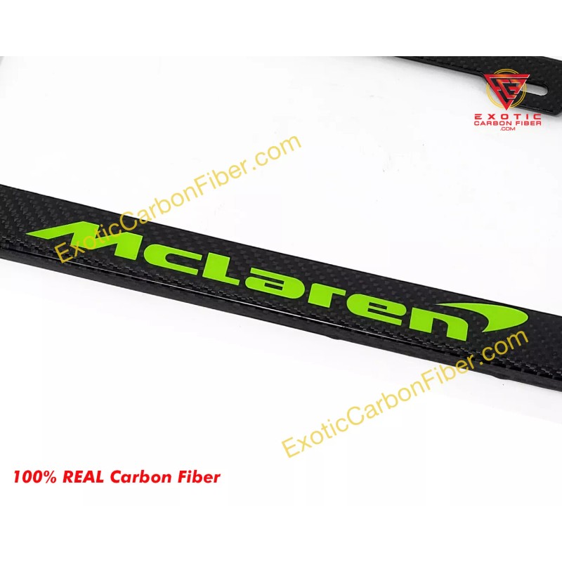 Exotic Carbon Fiber McLaren Napier Green Text Carbon Fiber License