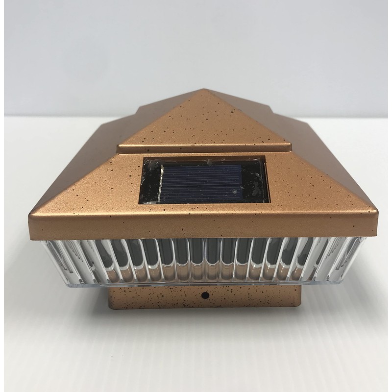 2-Pack Solar LED Copper 4 x 4 Vinyl PVC Wood