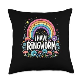 I Have Ringworm Funny Retro Offensive Inappropriate Meme Throw Pillow