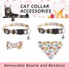 HACRAHO Bow Tie Cat Collar Bandana, 2pcs Adjustable Cat Collar