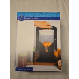 grand gourmet Bagel Slicer, Safety Handle, Cutter Stainless Steel Black. NIB