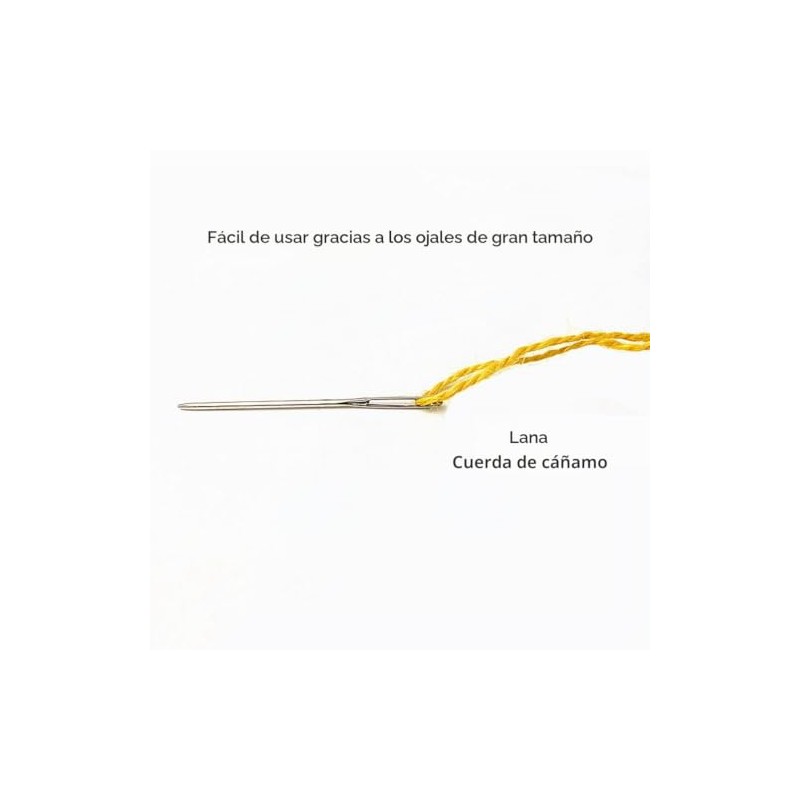 9pcs Agujas Romas de Ojo Grande, 53mm 60mm 70mm