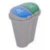 DecoHome Bote De Basura 2 Compartimentos Organicos Reciclables 50lts