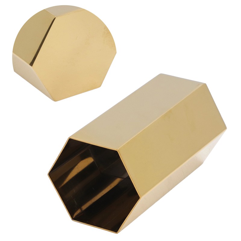 Pen Holder Hex Stainless Steel Gold Electroplating Durable Glossy Corrosion