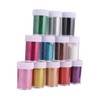 TEHAUX 12pcs Nail Art Powders Colors Glitter Sequins Manicure Glitter