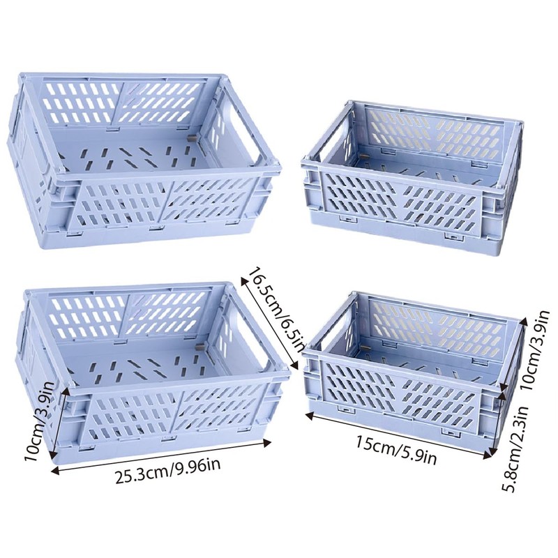 AIMALL 4PCS Foldable Desktop Storage Box, Stackable Small Plastic Organizer