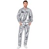 Halfchet Men's Metallic Jacket and Pants Set Jacket Men Straight