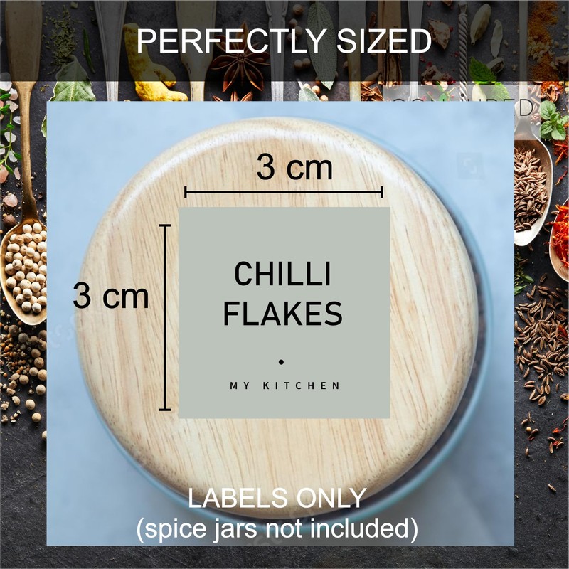 Spice Jar Labels - Olive Green