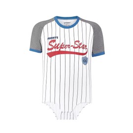 Landofgenie Mens Shapewear Short Sleeve Pajamas Romper Basic Onesie for Mens One Piece Bodysuit Black and White Stripes