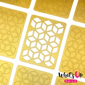 Whats Up Nails - Rhombus Vinyl Stencils for Nail Art Design (1 Sheet, 12 Stencils)