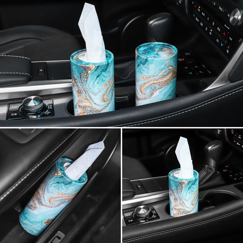 SINGARO Car Tissue Holder, 4 Pack Car Cup Holder Facial