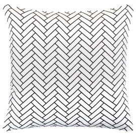 Brandsseller Decorative Cushion Cover 100% Cotton Geometric without Filling 45 x 45 cm with Concealed Zip Decorative Cushion Cover Decorative Cushion Cover Design 2 Black/White