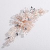 Lenjicons Wedding Rhinestone Pearls Hair Comb Handmade Flower Pearls Headpiece