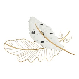 Large Wall Feather Decorate Clock, 30.71Inch Modern Style Art Clock, Creative Decorative Clock for Living Room, Entrance, Office, Study, Bedroom, Dining Room